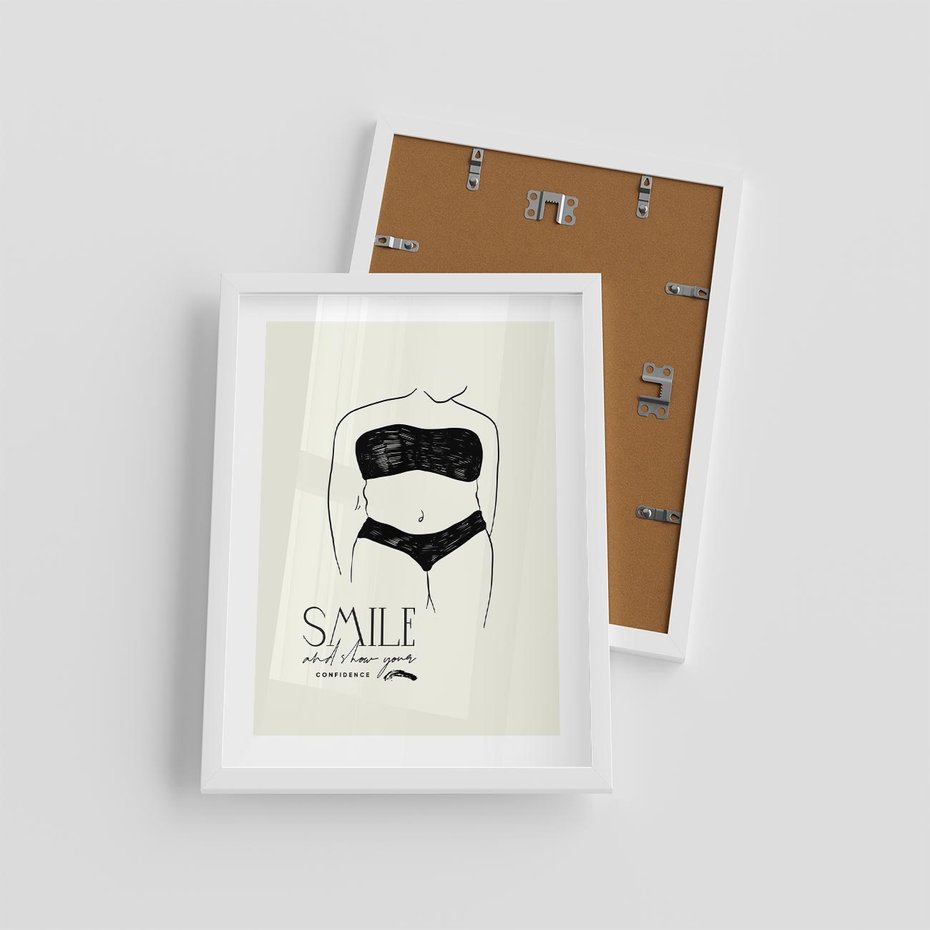 Plakat w ramie 30x40 - Opowieść Splątanych Energii - siła kobiecości, rysunek - rama biała