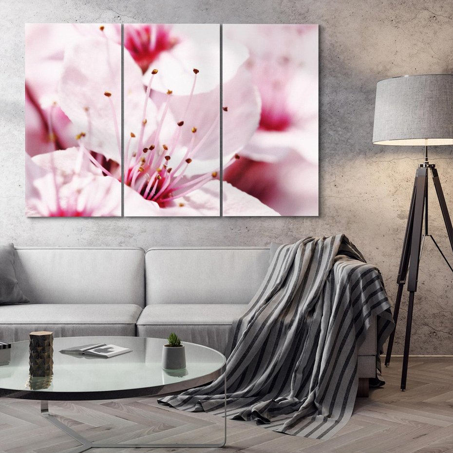 Obraz na płótnie 120x80 - Kwitnąca Wiśnia - kwiaty, kwitnąca