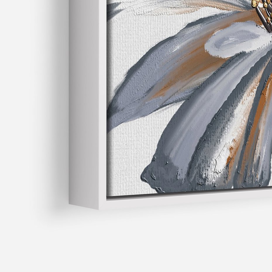 Obraz w ramie 70x100 - Olejne kwiaty - wyraz emocji - kwiaty, malowane - rama biała