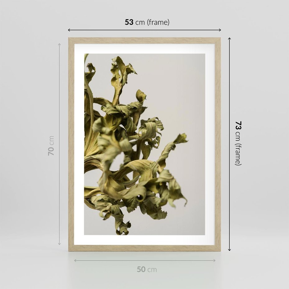 Plakat w ramie 50x70 - Odejście pory deszczowej - suche, trawy - rama drewno