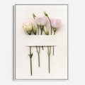 Obraz w ramie 80x120 - Białe kwiatowe uniesienia - białe, kwiaty - rama biała