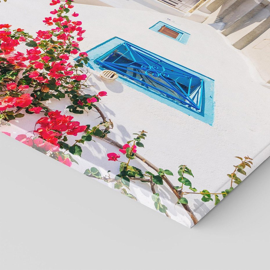 Obraz na płótnie 80x80 - Piękno miasta nad morzem - Grecja, uliczka