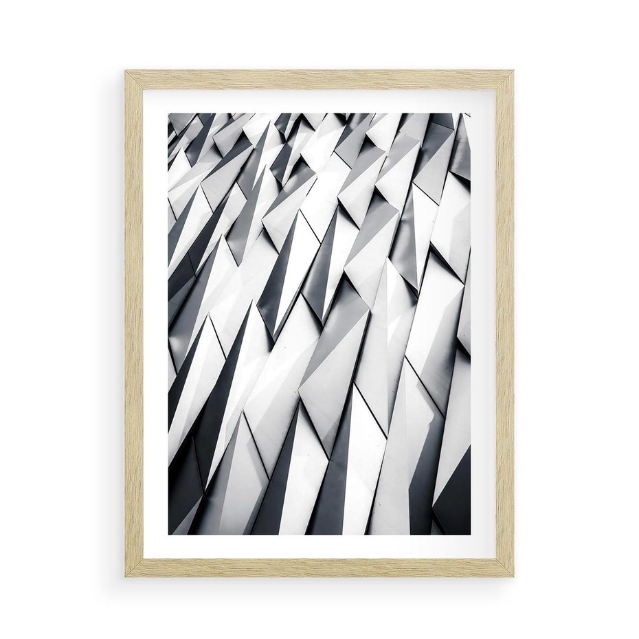 Plakat w ramie 50x70 - Geometryczna Nowoczesność - nowoczesna architektura, gemetryszne formy - rama drewno