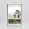 Plakat w ramie 50x70 - Ciepła Atmosfera - dom, stary dom w górach - rama czarna