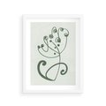Plakat w ramie 30x40 - Zieleń Wyjątkowego Ukojenia - zielony odcień, abstrakcja - rama biała