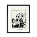 Plakat w ramie 40x50 - Spojrzenia na szkicowaną przeszłość - kwiaty, typografia - rama czarna
