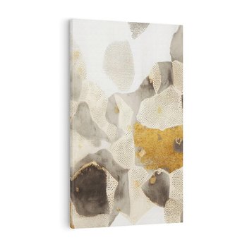 Obraz na płótnie 50x70 - Nowoczesne Złoto i Szarość - plamy, złoto