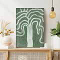 Obraz w ramie 70x100 - Inspirujące Zawiłości Zieleni - abstrakcyjny kształt, zielony plakat - rama czarna