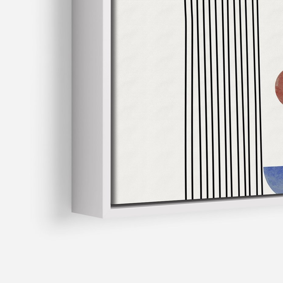 Obraz w ramie 50x70 - Symfonia Kształtów - nowoczesny plakat, styl midcentury - rama biała