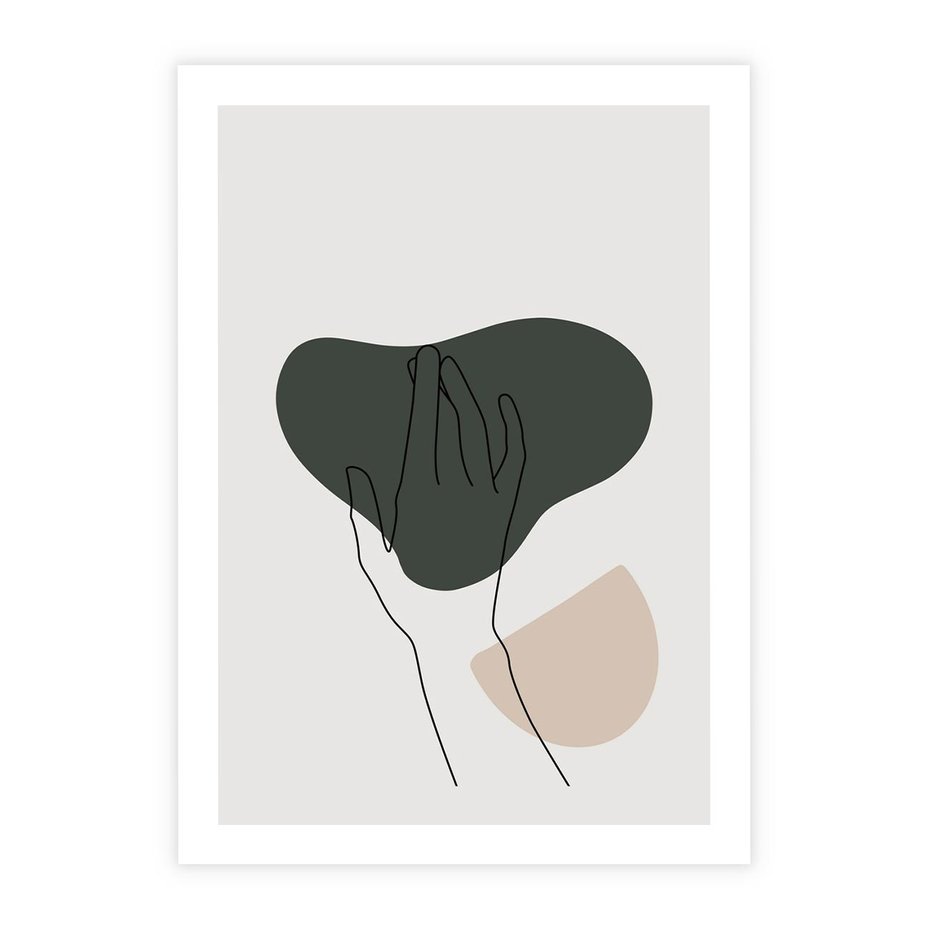 Plakat bez ramy 21x30 - Bezczasowe Echo - szkic jedną linią, one line