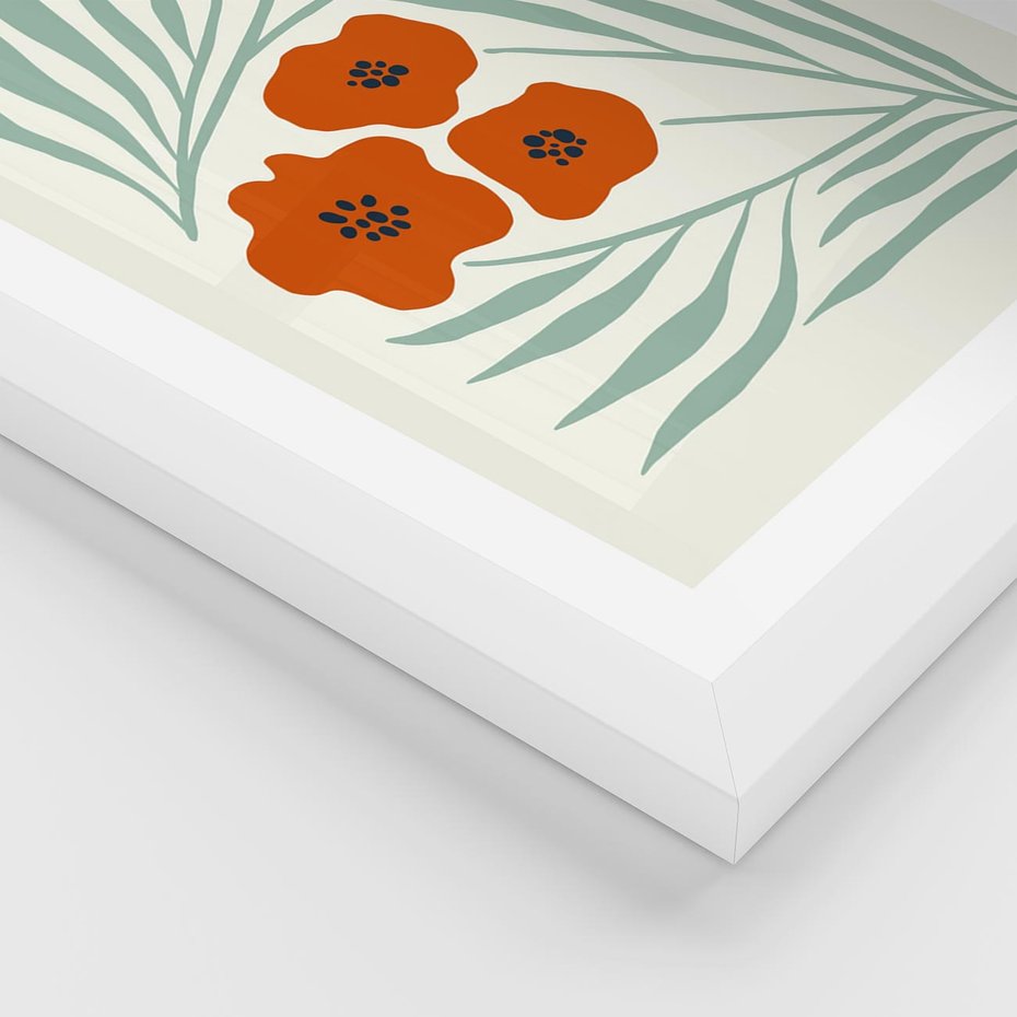 Plakat w ramie 30x40 - Makowe Odkrycie - czerwone kwiaty, maki - rama biała