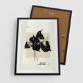 Plakat w ramie 50x70 - Ekspresja w szkicowanych kształtach - kwiaty, typografia - rama czarna