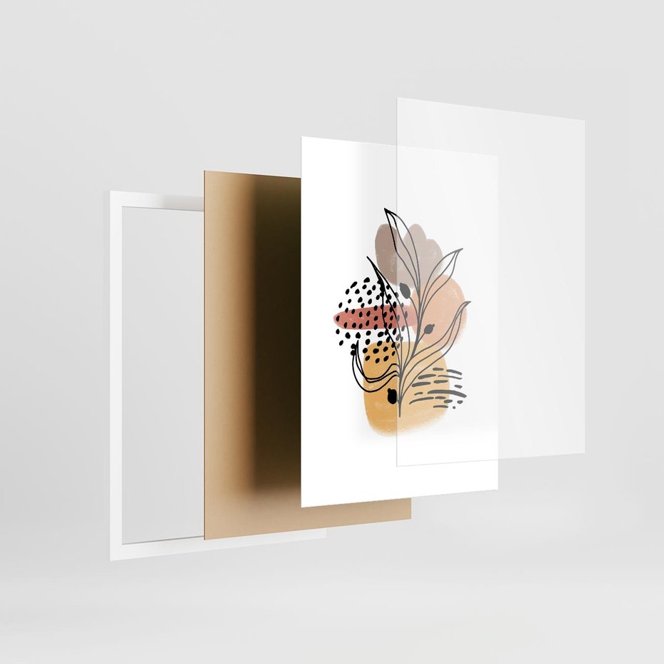 Plakat w ramie 50x70 - Rozkwitająca Innowacja - abstrakcja, sztuka nowoczesna - rama biała