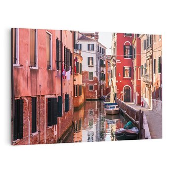 Obraz na płótnie 100x70 - Przejażdżka gondolą przez Wenecję - Wenecja, kanały