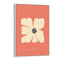 Obraz w ramie 50x70 - Malowane Kolorowe Echa - minimalistyczna grafika, biały kwiat na różowym tle - rama biała