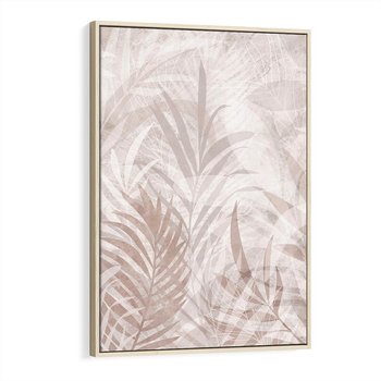 Obraz w ramie 70x100 - Pejzaż zaklętych uczuć - monochromatyczne, w odcieniach beżu - rama drewno