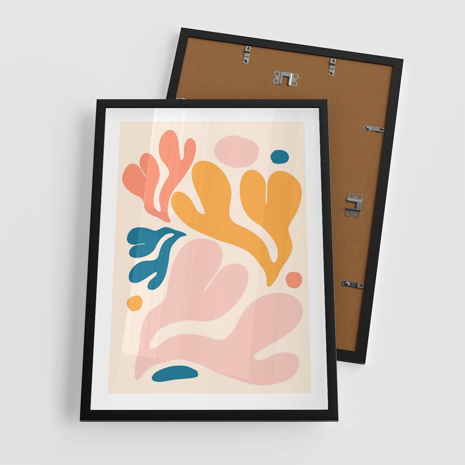 Plakat w ramie 50x70 - Granice Inspiracji - abstrakcyjne dziwne formy, nowoczesny plakat - rama czarna