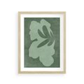 Plakat w ramie 30x40 - Kształty Zieleni - abstrakcyjny kształt, zielony plakat - rama drewno