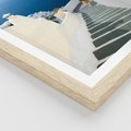 Plakat w ramie 30x40 - Malowniczy urok wyspy - Santorini, schodki - rama drewno