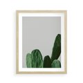 Plakat w ramie 40x50 - Majestatyczne Wysokości - kaktusy, liście - rama drewno