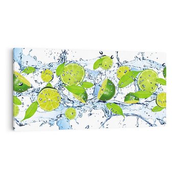 Obraz na płótnie 120x60 - Świeżość limonki i błękity wody - limonka, woda