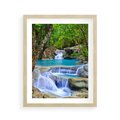 Plakat w ramie 40x50 - Siła Rzeki i Urok Wodospadu - rzeka, wodospad - rama drewno
