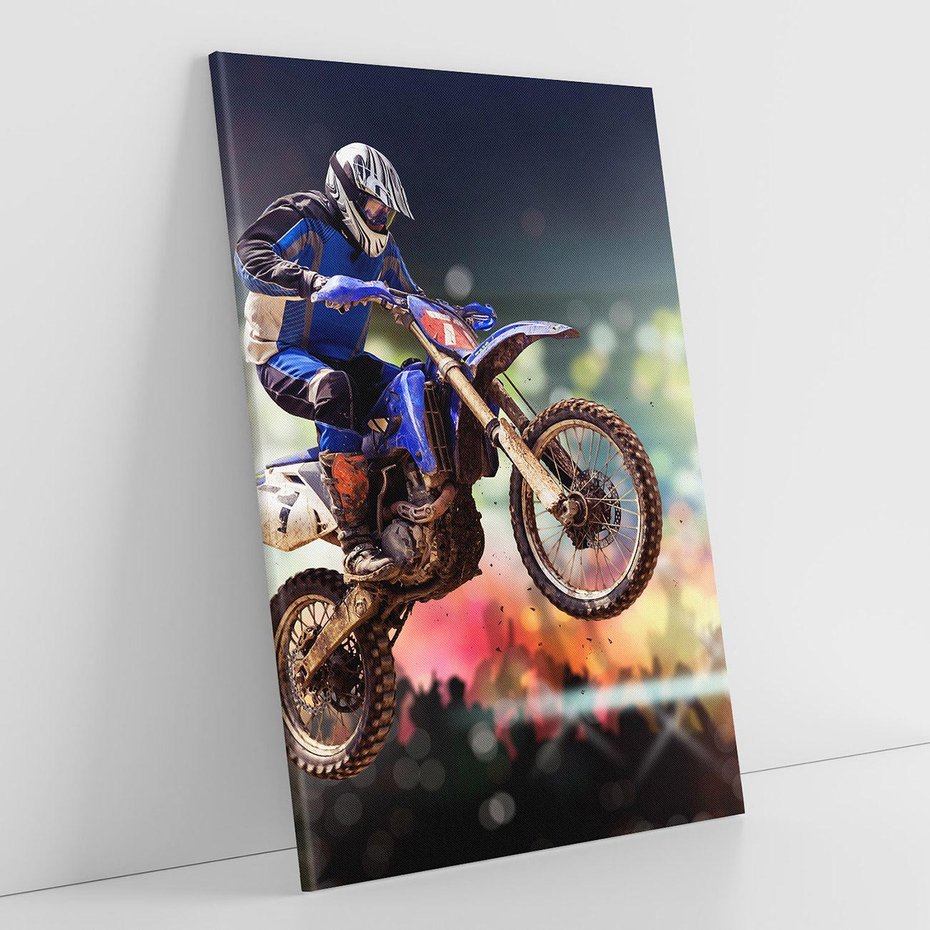 Obraz na płótnie 70x100 - Adrenalina na motocyklu cross - motocykl, cross