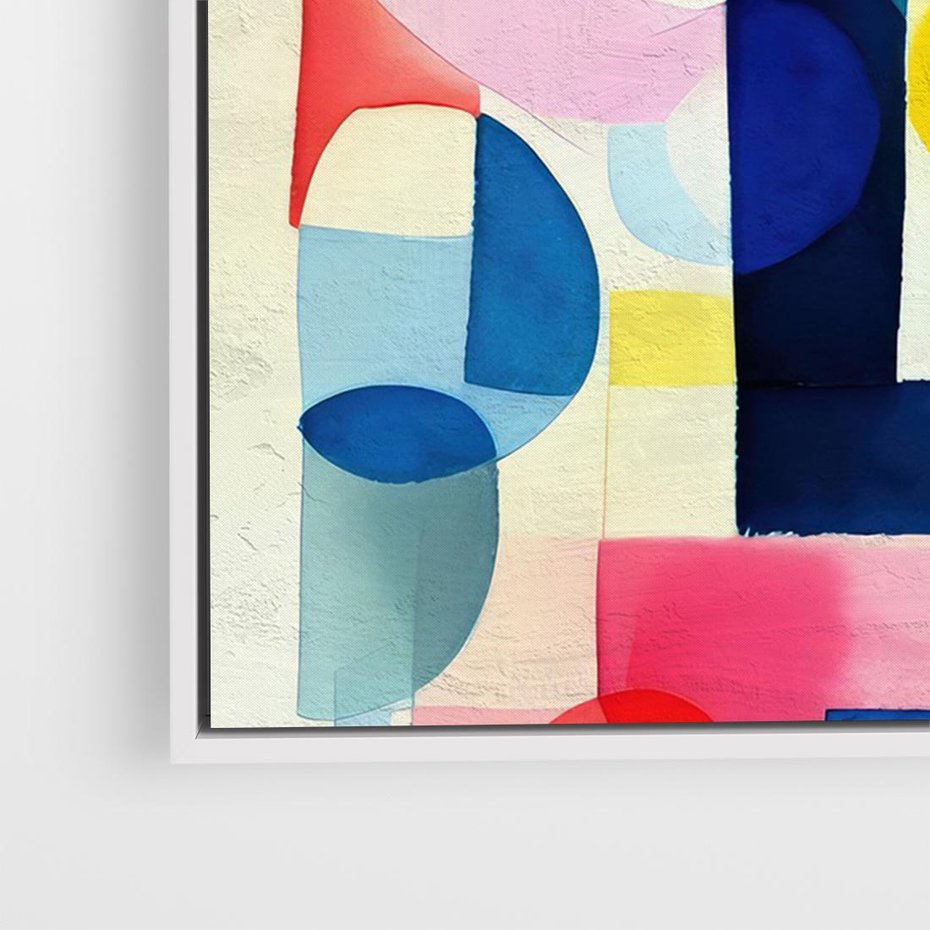 Obraz w ramie 120x80 - Księga Akwarelowych Przeniknięć - abstrakcyjny obraz, różne kolorowe kształty - rama biała