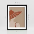 Plakat w ramie 40x50 - Kobiecy Portret - plakat retro, kobieta w kapeluszu - rama czarna