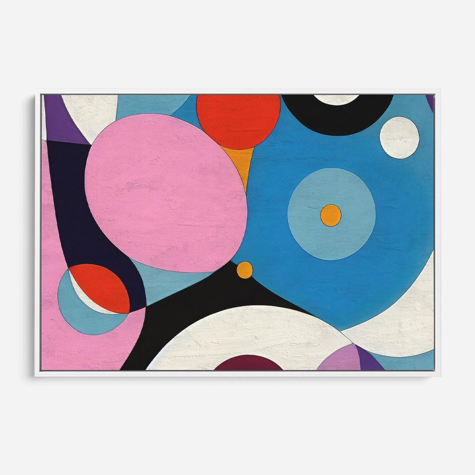 Obraz w ramie 120x80 - Kolorowe Ulotności - abstrakcyjny obraz olejny, żywe kolory - rama biała