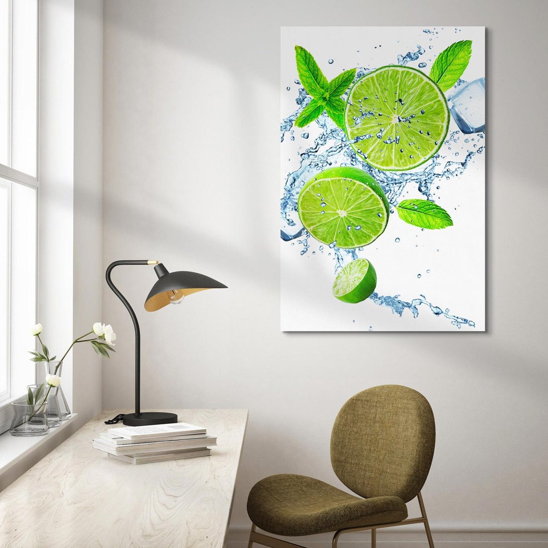 Obraz na płótnie 50x70 - Świeżość i Witalność - limonka, owoce