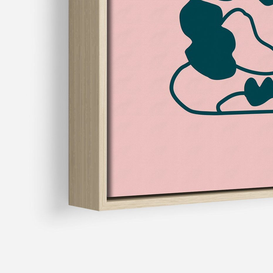 Obraz w ramie 80x120 - Kształty Nieznanego Świata - abstrakcyjne liście, boho styl - rama drewno