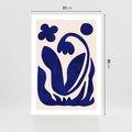 Plakat bez ramy 21x30 - Bezgraniczne Echa Serca - abstrakcyjny obraz plakat, dziwne niebieskie kształty przypominają kwiat