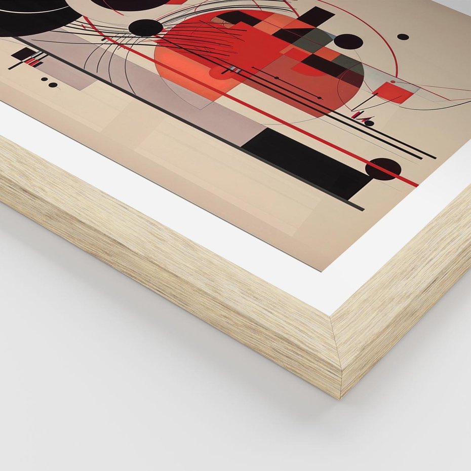 Plakat w ramie 30x40 - Rozbijające Granice Dźwięku - modernistyczny obraz, styl bauhaus - rama drewno