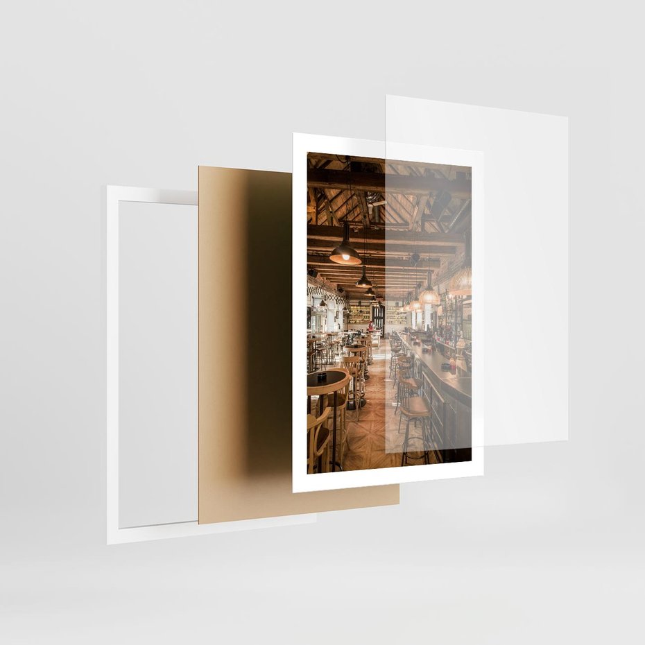 Plakat w ramie 50x70 - Smak i styl - restauracja, architektura - rama biała