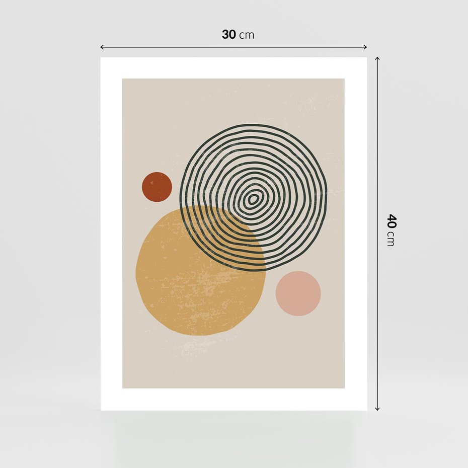 Plakat bez ramy 30x40 - Boho Światło - abstrakcyjna sztuka, boho kształty