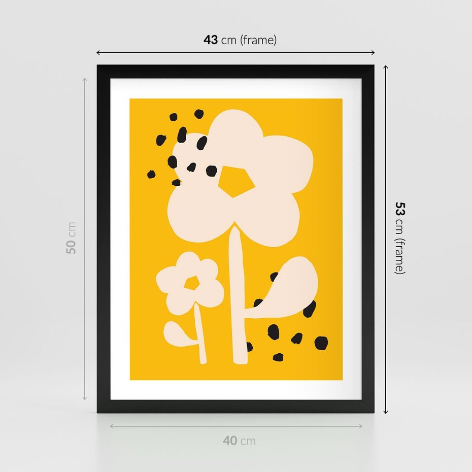 Plakat w ramie 40x50 - Bezgraniczne Impulsy - abstrakcyjny kwiat, plakat - rama czarna