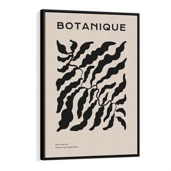 Obraz w ramie 50x70 - Księga Odbić - abstrakcyjne liśćie, roślinne motywy - rama czarna