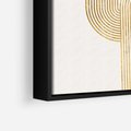 Obraz w ramie 50x50 - Podróżne Kształty - geometryczne linie w złotym kolorze, minimalizm - rama czarna