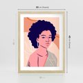 Plakat w ramie 30x40 - Kobiecy Kształt Świata - nowoczesny plakat, styl retro - rama drewno