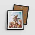 Plakat w ramie 40x50 - Plażowa Idylla z Palmami - palmy, rajska plaża - rama czarna