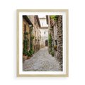 Plakat w ramie 50x70 - Urok Uliczki we Włoszech - uliczka, Włochy - rama drewno