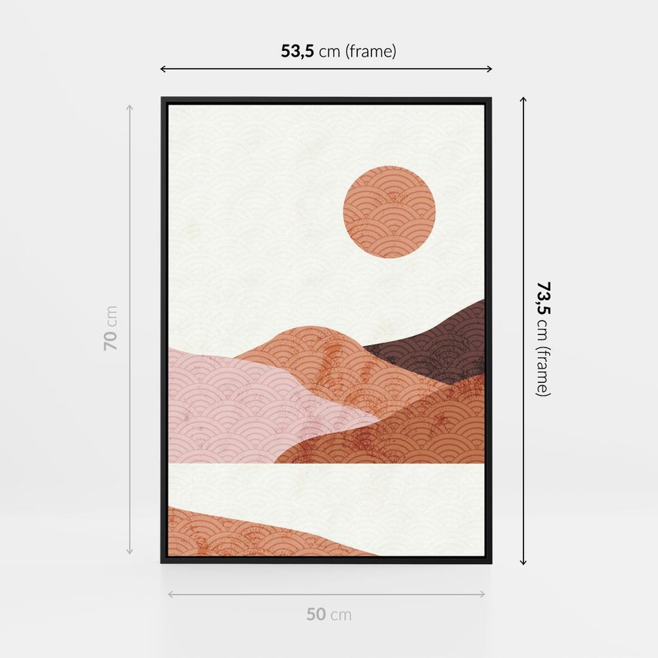 Obraz w ramie 50x70 - Górskie Wzory - nowoczesna sztuka, góry - rama czarna