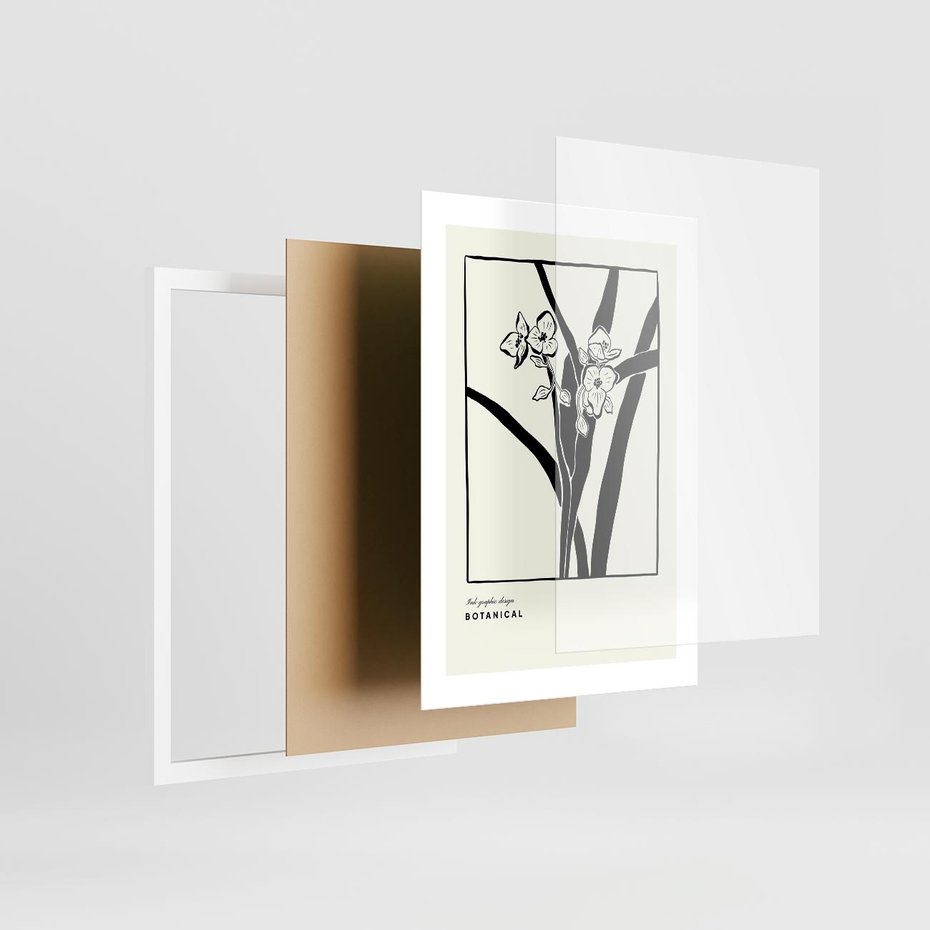 Plakat w ramie 30x40 - Symfonia kwiatowej ekspresji - kwiat, grafika - rama biała