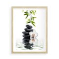 Plakat w ramie 50x70 - Orchidea w Spa - spa, orchidea - rama drewno