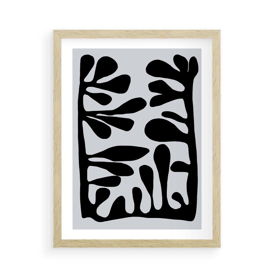 Plakat w ramie 50x70 - Taniec Kształtów - matisse, sztuka nowoczesna - rama drewno