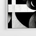 Obraz w ramie 120x80 - Harmonia świateł i cieni - abstrakcja czarno biała, geometria - rama biała