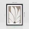 Plakat w ramie 30x40 - Ekspresyjne Kontury - abstrakcyjny kwiat, beże i brązy - rama czarna