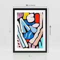 Plakat w ramie 30x40 - Kolory Na Czerni - abstrakcyjne formy, komiksowy styl - rama czarna