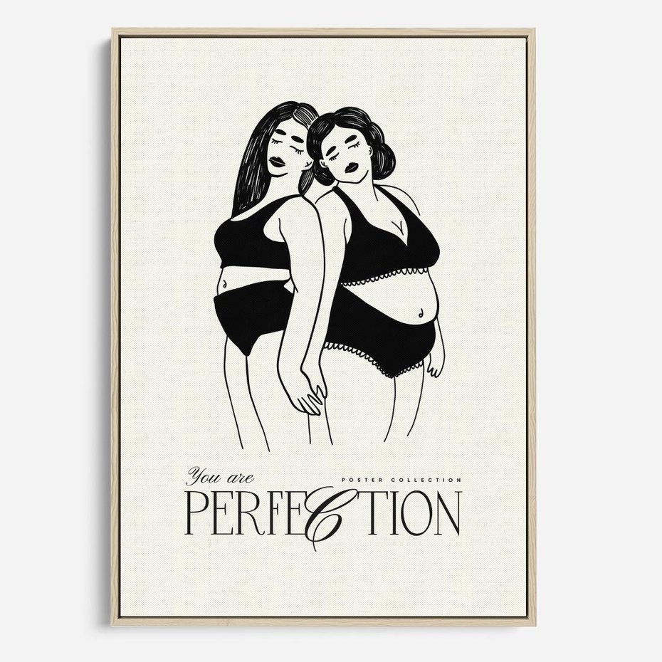 Obraz w ramie 70x100 - Siła i Wspólnota - nowoczesna sztuka kobieca, plakat - rama drewno